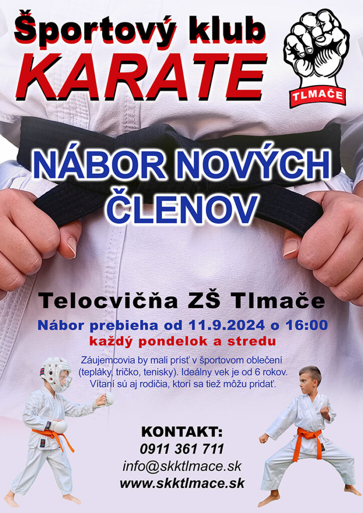 ŠK Karate Tlmače - nábor nových členov 2024